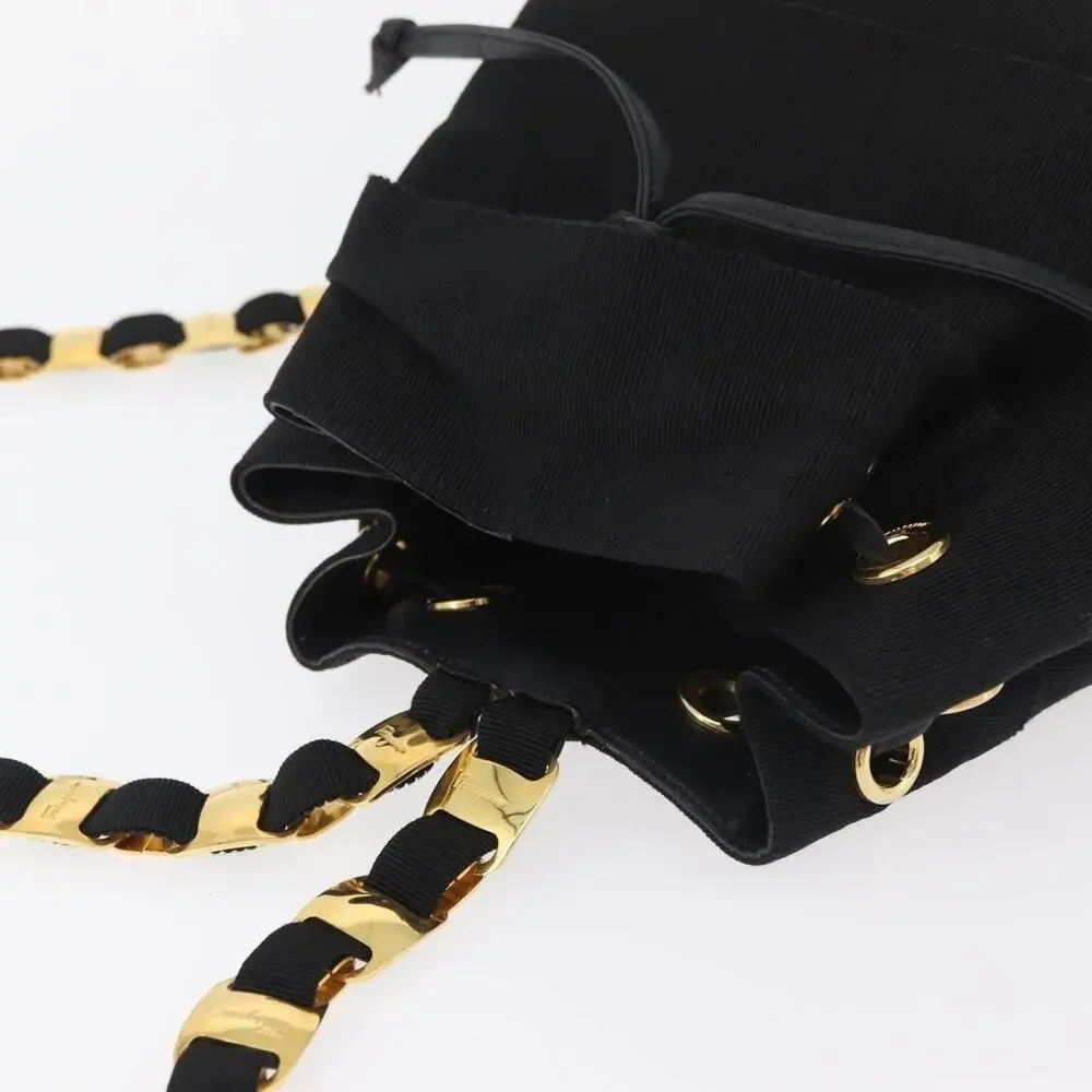 Salvatore Ferragamo Vara Chain Backpack Black